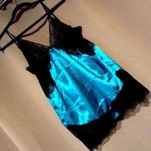 Lace and rayon blend lingerie top